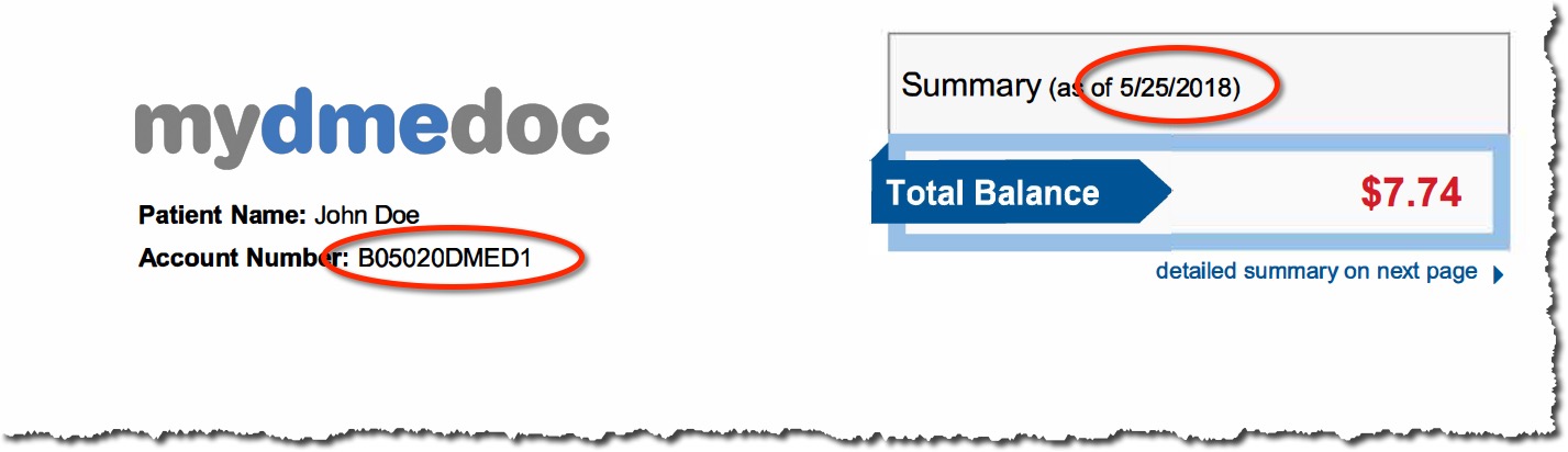 My DME Doc patient statement example