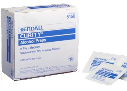 kendall curity alcohol preps